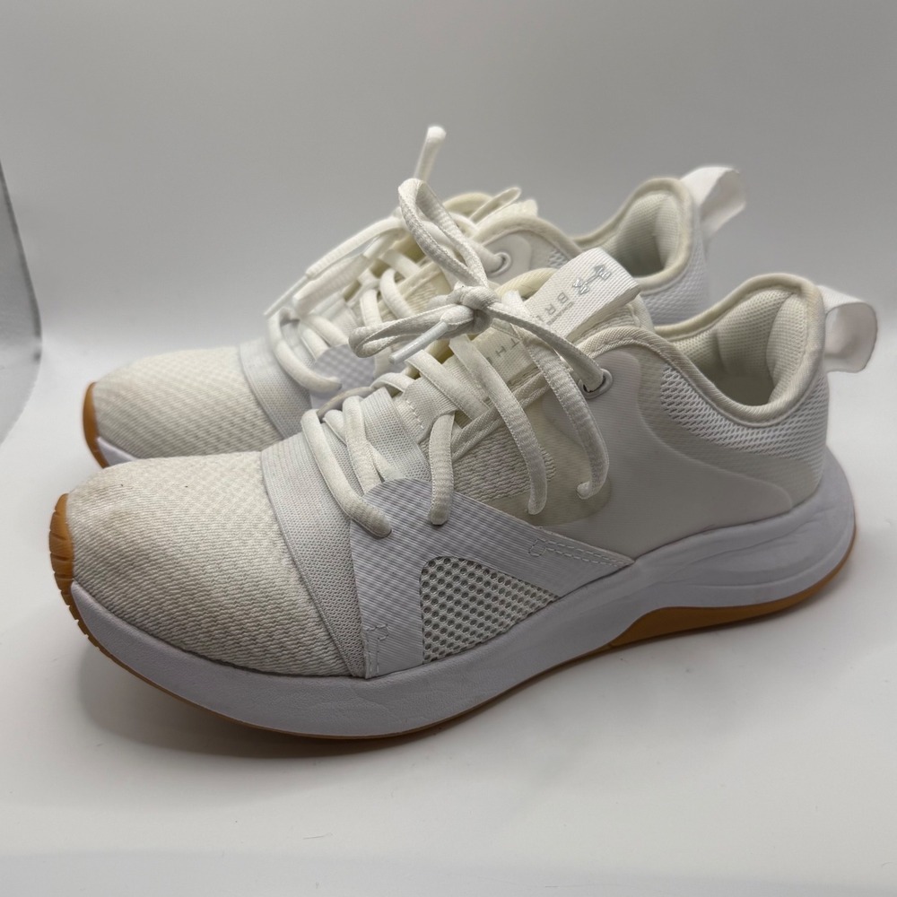 Under Armour Breathe Trainer White Gum Sole Women Athletic Shoes Size 6.5